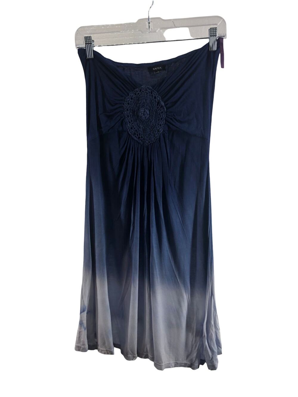 Raviya Navy Blue White Ombre Strapless Mini Dress Women's Size Small